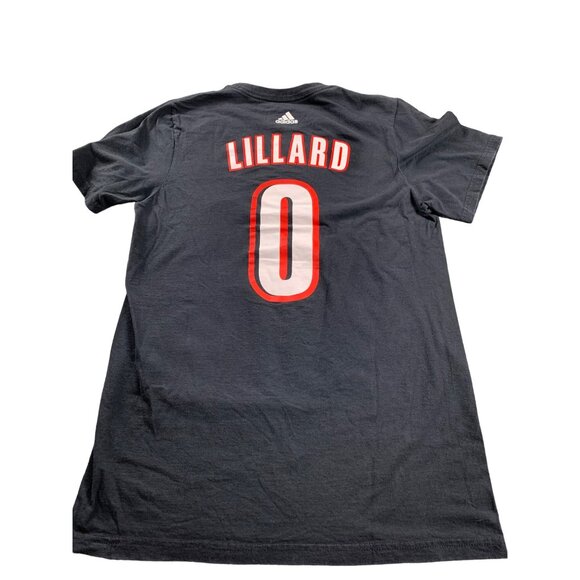 Portland Trail Blazers Damian Lillard #0 Men's Small Black T-Shirt Adidas NBA - Picture 2 of 9